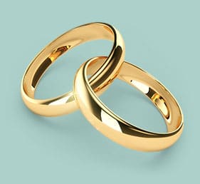 Connected wedding rings representing the union of marriage and commitment of spouses for life. Orlando Area Gottman Method Marriage Counseling Expert Therapist